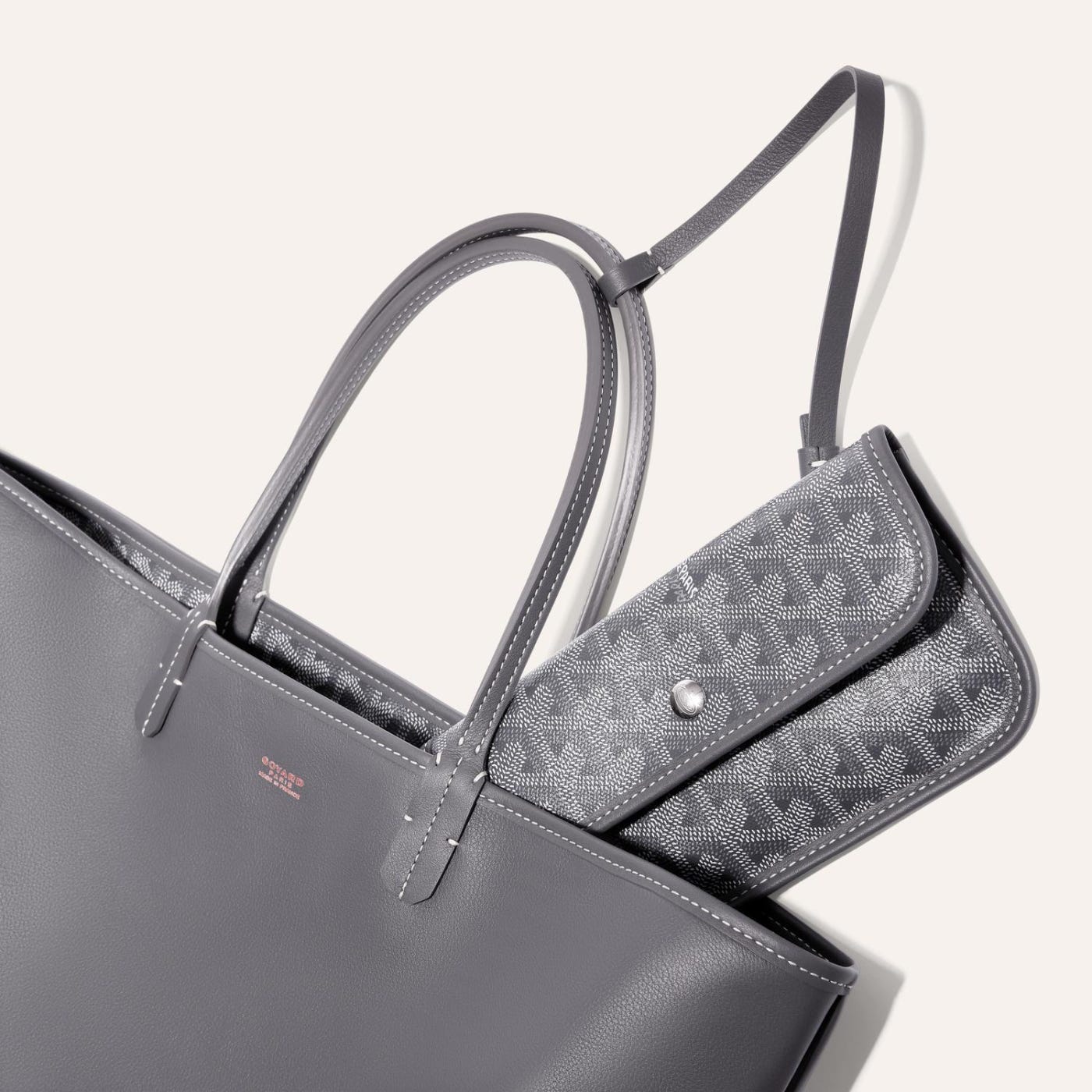 Goyard Goyardine Grey Anjou PM Reversible Tote Bag Palladium Hardware - Image 3